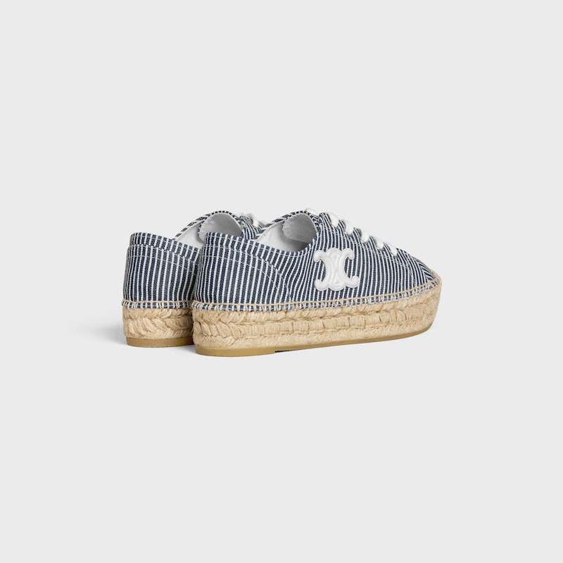 les espadrilles celine À lacets en toile oshkosh et cuir de veau