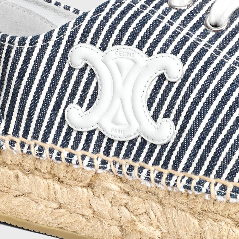 les espadrilles celine À lacets en toile oshkosh et cuir de veau