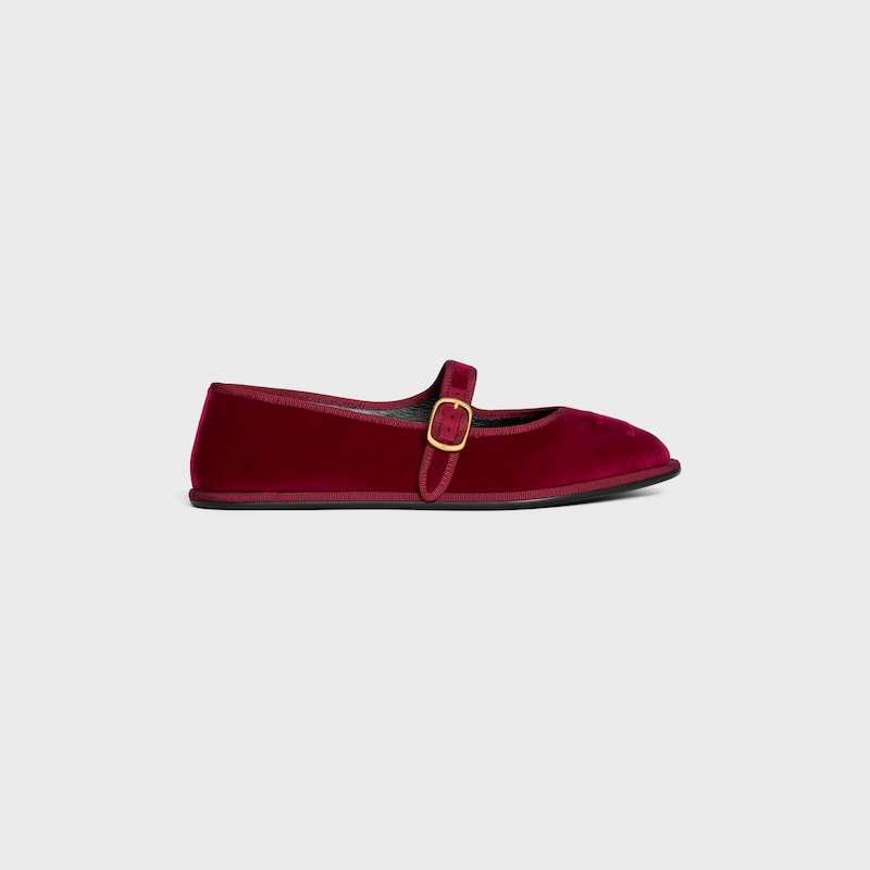 eve triomphe mary-jane ballerine en velours