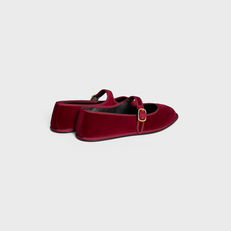 eve triomphe mary-jane ballerine en velours