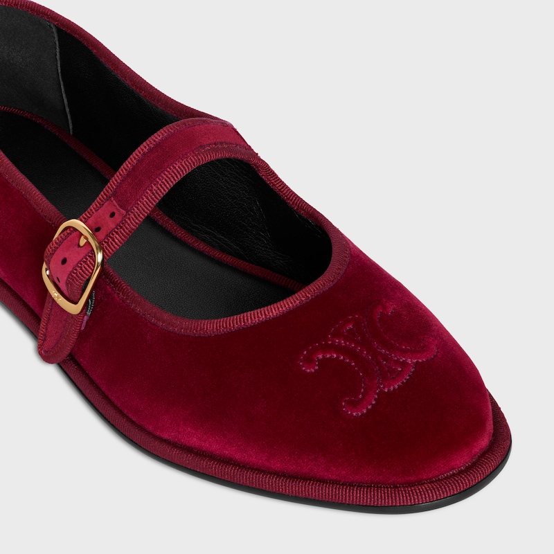 eve triomphe mary-jane ballerine en velours
