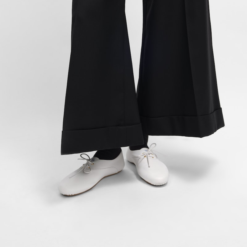 ballet - chaussure À lacets en peau dagneau