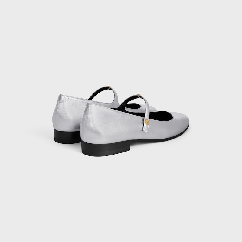 city - ballerine mary-jane en peau dagneau laminÉe