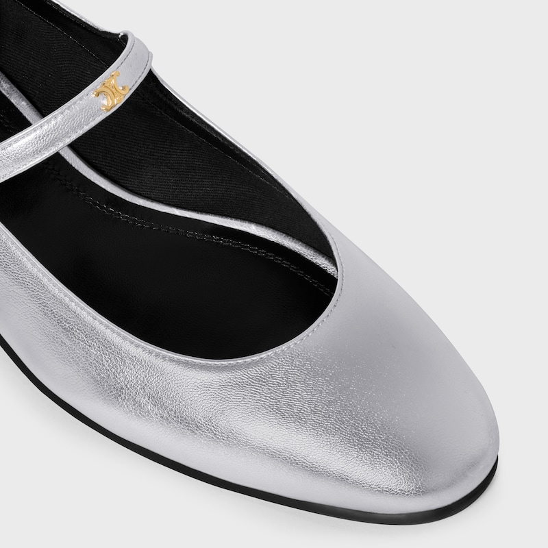 city - ballerine mary-jane en peau dagneau laminÉe