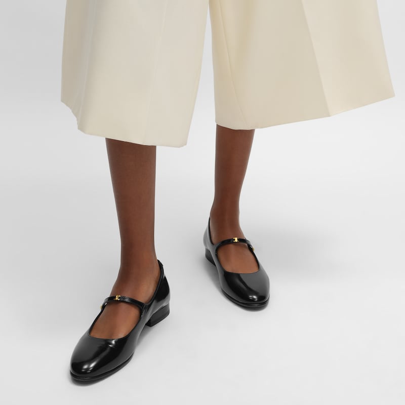 ville - mary-jane ballerine en cuir de veau glacÉ