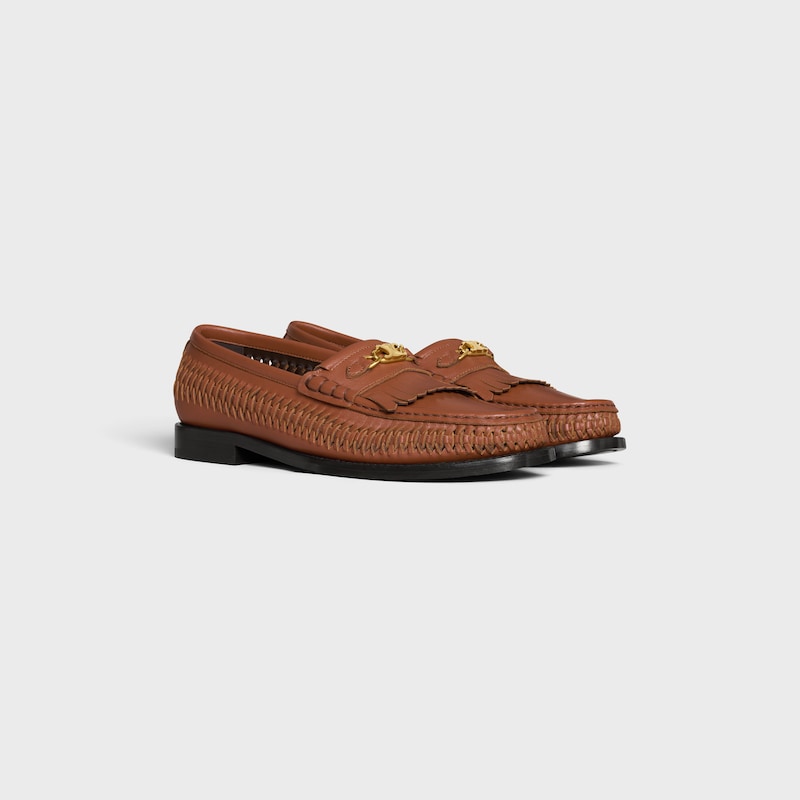 mocassin tressé celine luco en cuir de veau