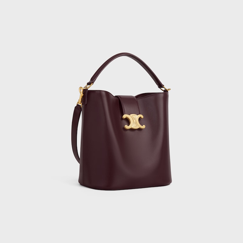 seau moyen louise en cuir de veau lisse