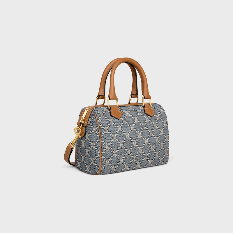 petit boston en jacquard triomphe et peau de veau