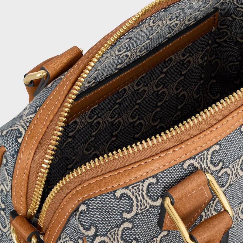 petit boston en jacquard triomphe et peau de veau
