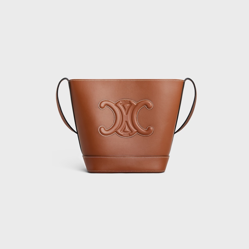 petit seau cuir triomphe en cuir de veau lisse