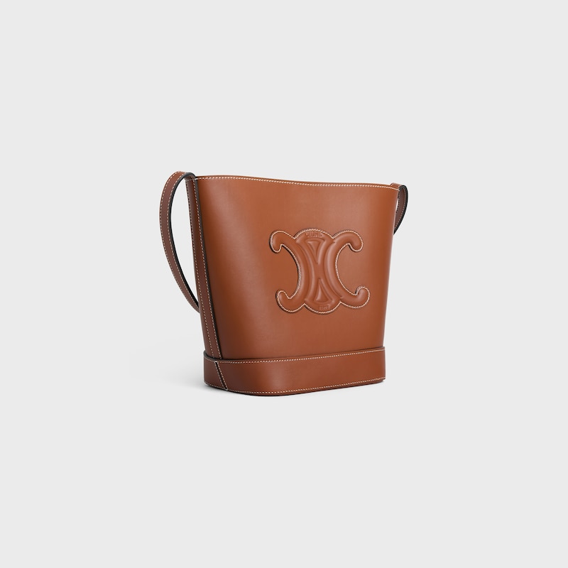 petit seau cuir triomphe en cuir de veau lisse