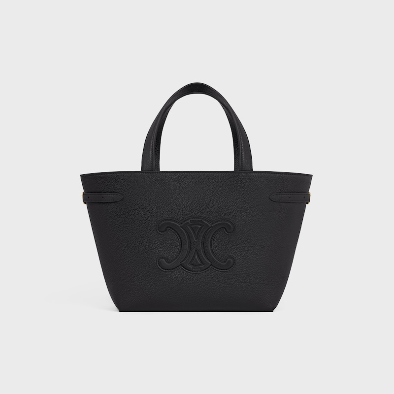 mini cabas anais cuir triomphe en cuir de veau grainé