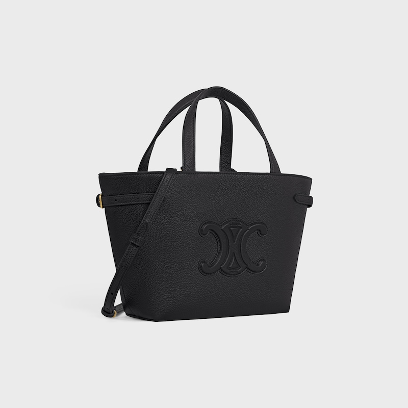 mini cabas anais cuir triomphe en cuir de veau grainé