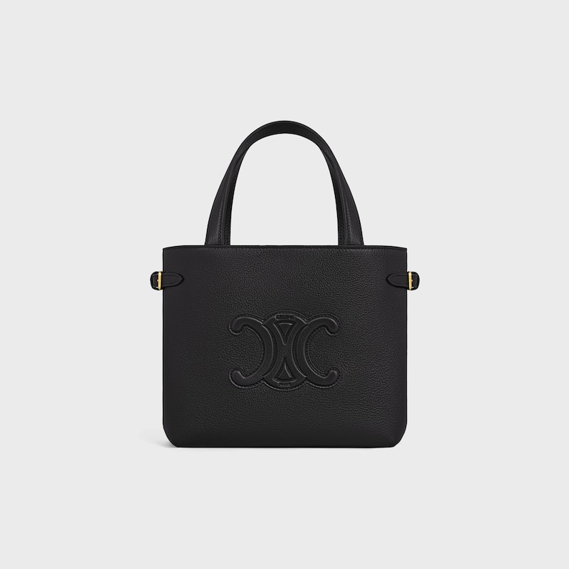 mini cabas anais cuir triomphe en cuir de veau grainé