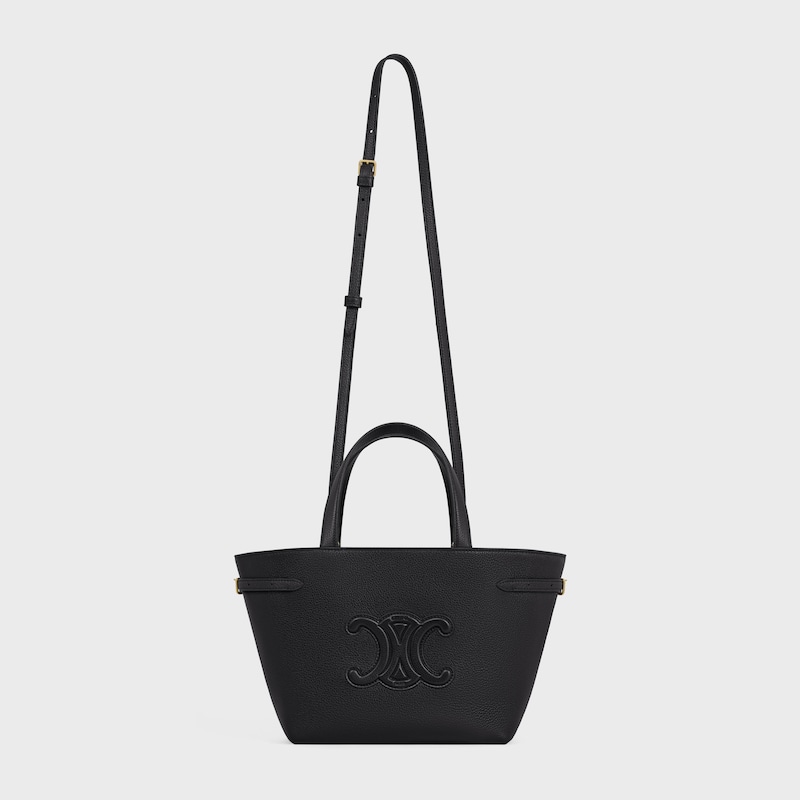 mini cabas anais cuir triomphe en cuir de veau grainé