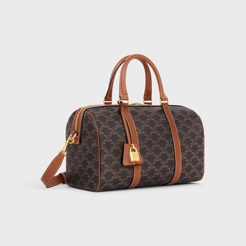 grand sac boston in triomphe en toile et cuir de veau
