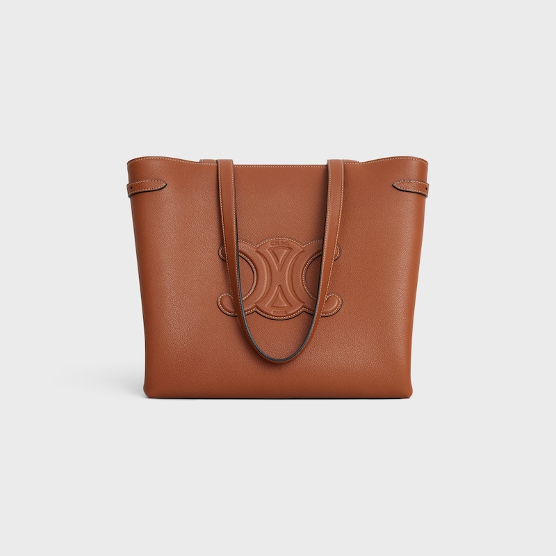 cabas anas cuir triomphe moyen en cuir de veau grainÉ