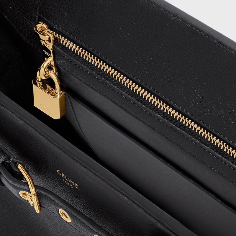 sac céline conti en cuir de veau souple grainé