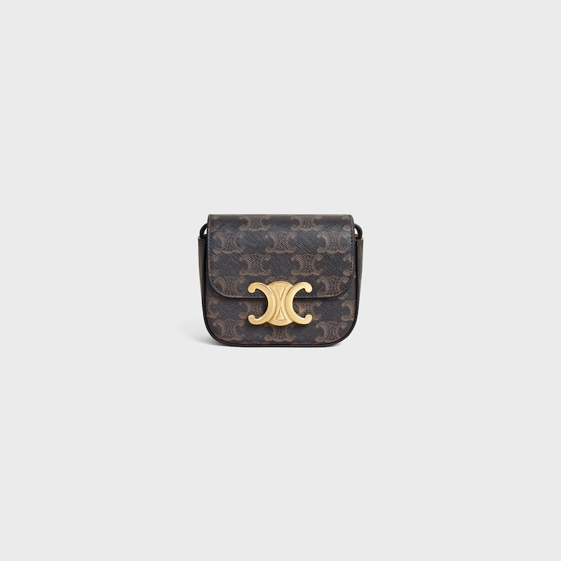 mini claude en triomphe toile et cuir de veau