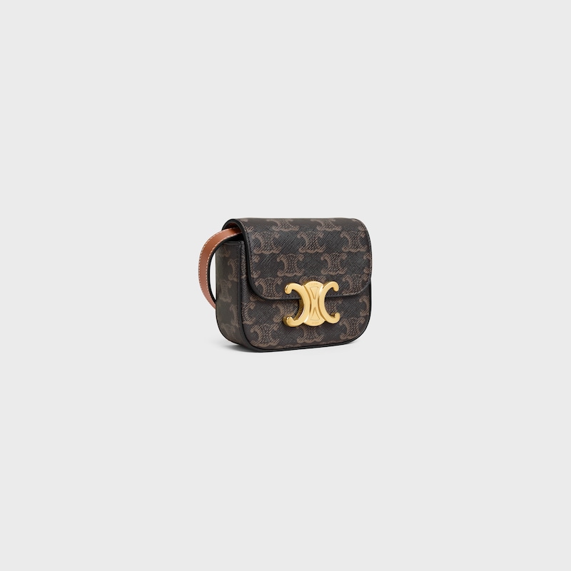 mini claude en triomphe toile et cuir de veau
