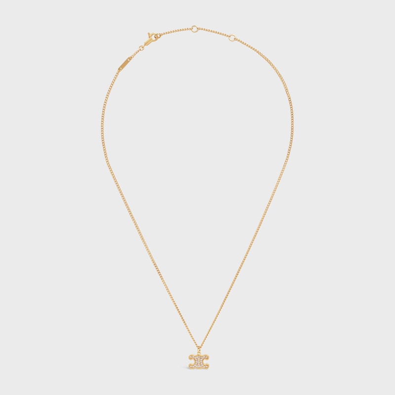 collier triomphe en laiton avec finition dorée et cristaux