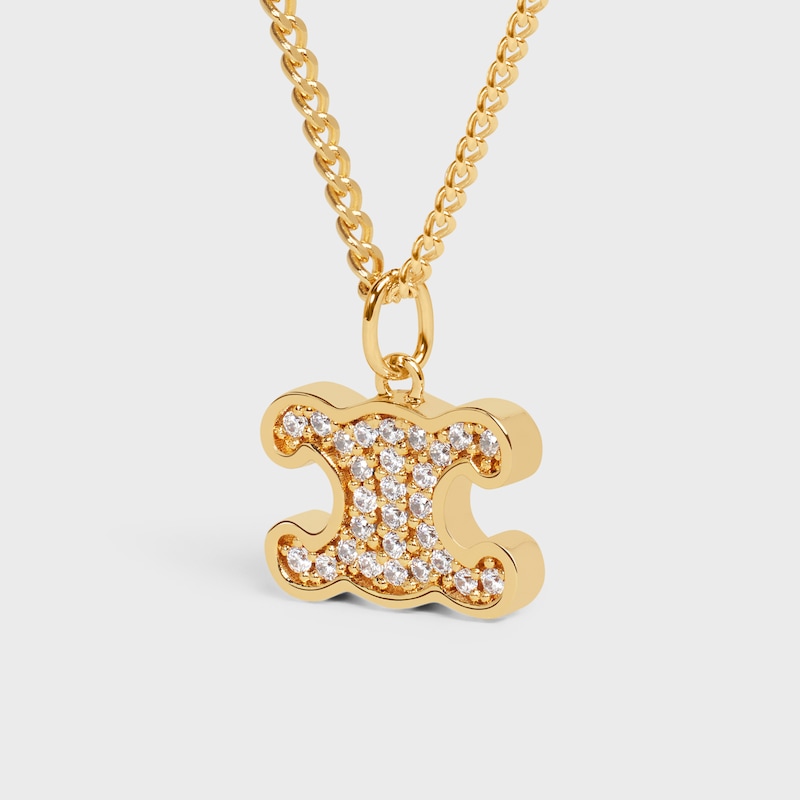 collier triomphe en laiton avec finition dorée et cristaux