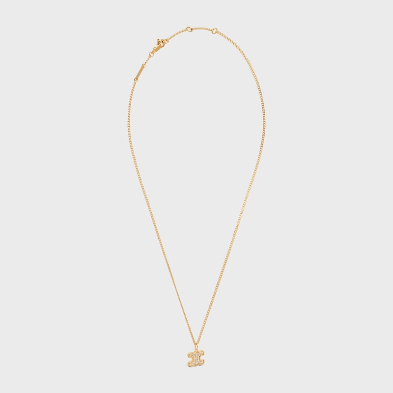 collier triomphe en laiton avec finition dorée et cristaux