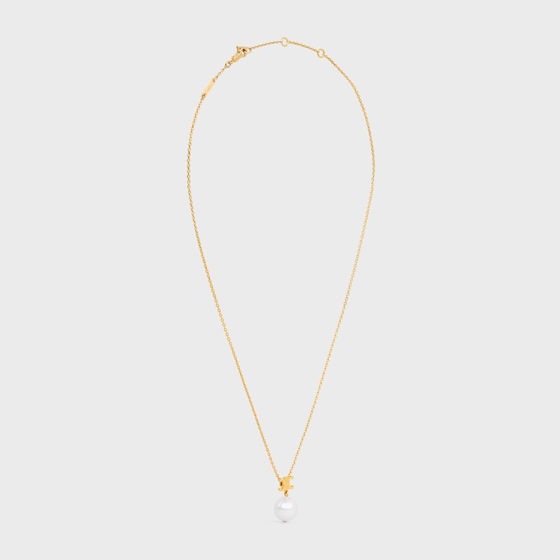 collier les perles céline en perles de résine et laiton finition dorée