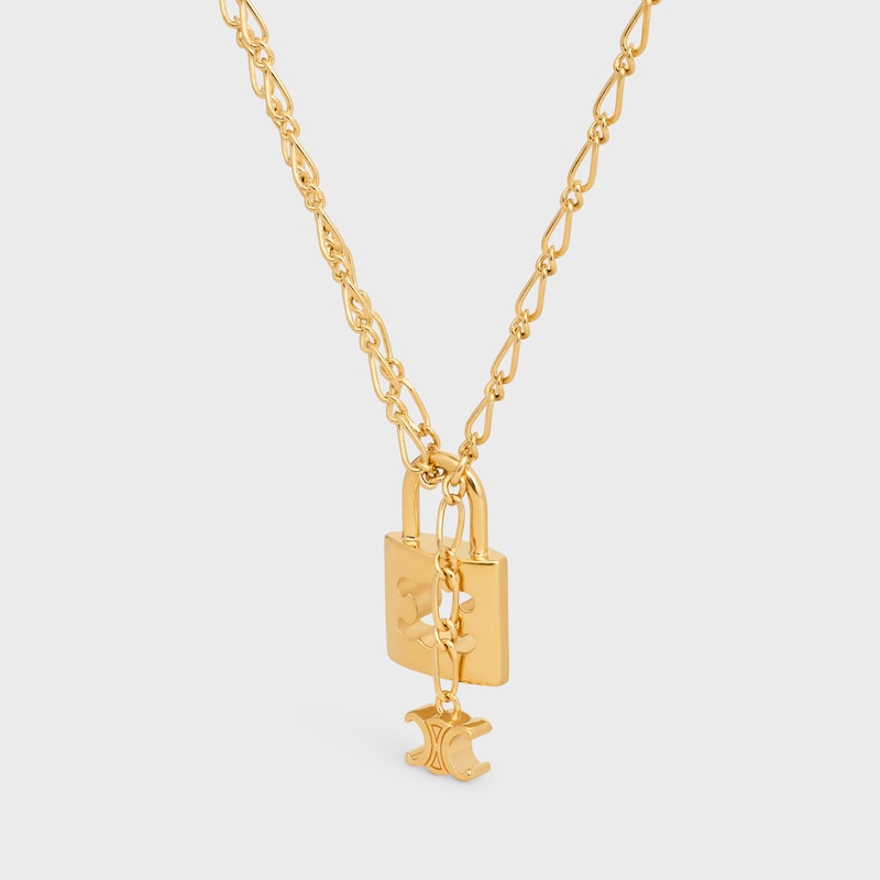 collier triomphe lock en laiton avec finition dorée