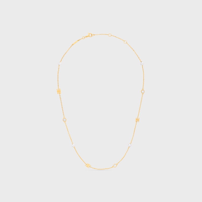collier les perles céline en strass perles de résine et laiton finition dorée