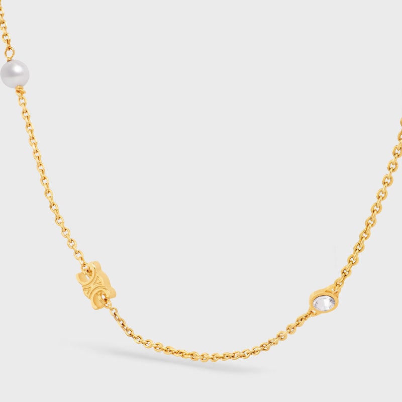 collier les perles céline en strass perles de résine et laiton finition dorée