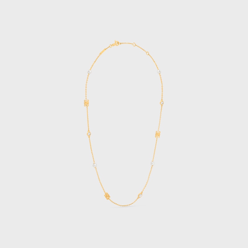 collier les perles céline en strass perles de résine et laiton finition dorée