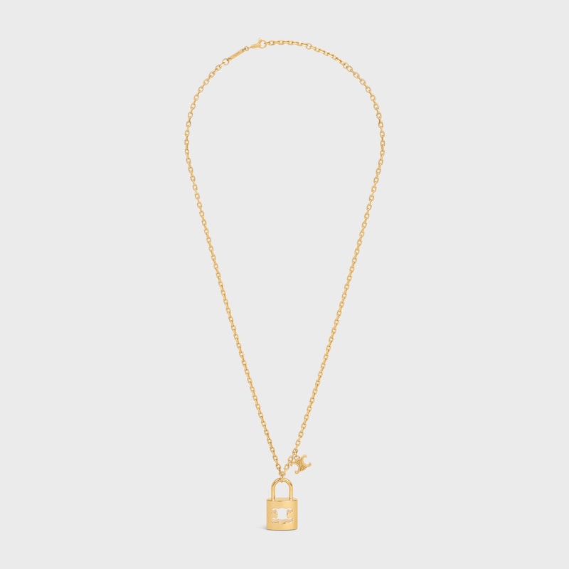 collier triomphe lock large en laiton avec finition dorée