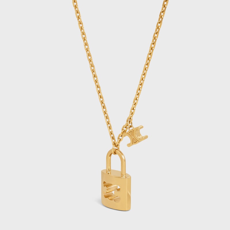 collier triomphe lock large en laiton avec finition dorée