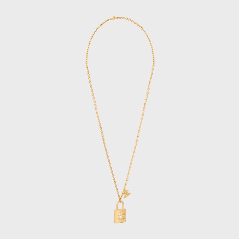 collier triomphe lock large en laiton avec finition dorée