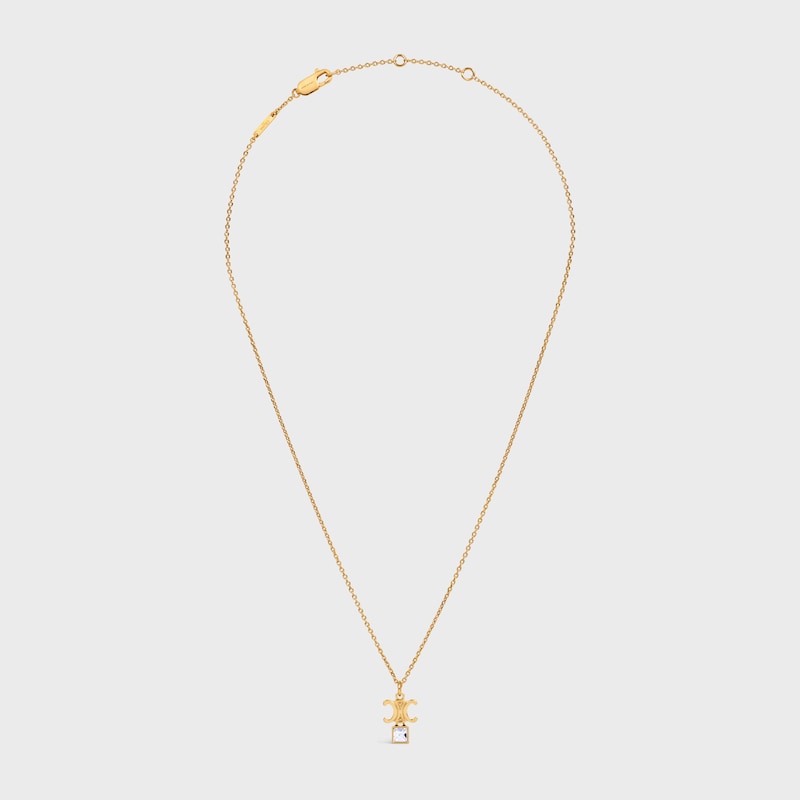 collier triomphe twinkle en strass et laiton finition dorée