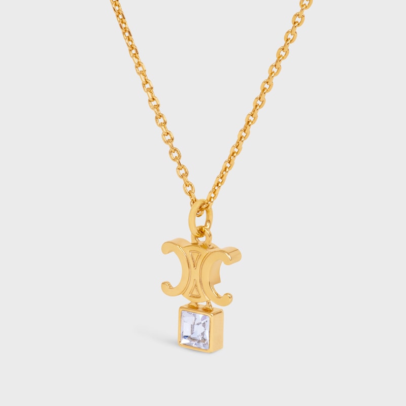 collier triomphe twinkle en strass et laiton finition dorée