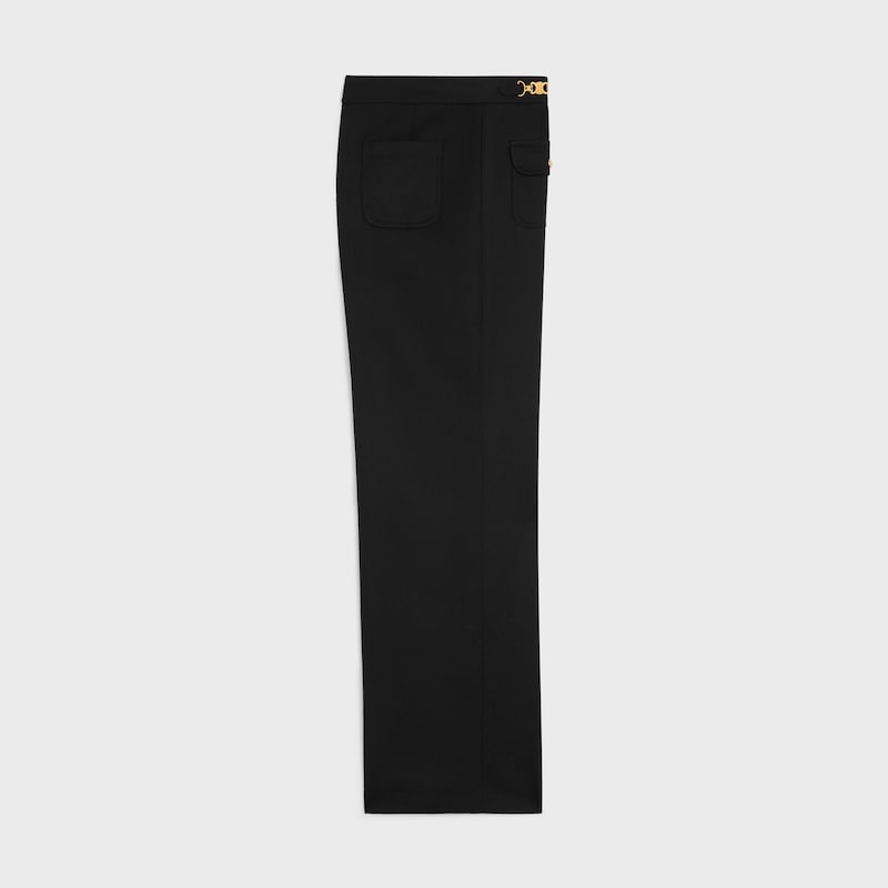 pantalon à gourmettes en laine diagonale