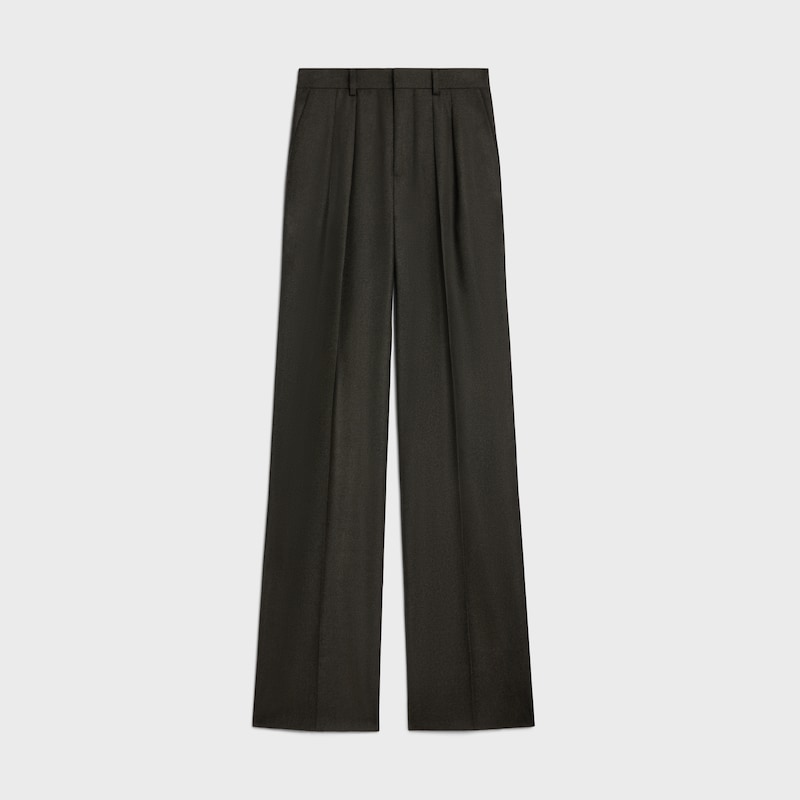 pantalon tixie à double pli en flanelle de cachemire