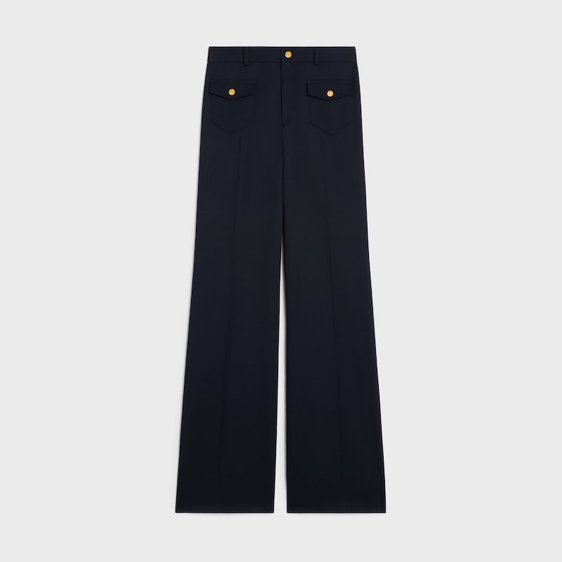 pantalon en laine à diagonale