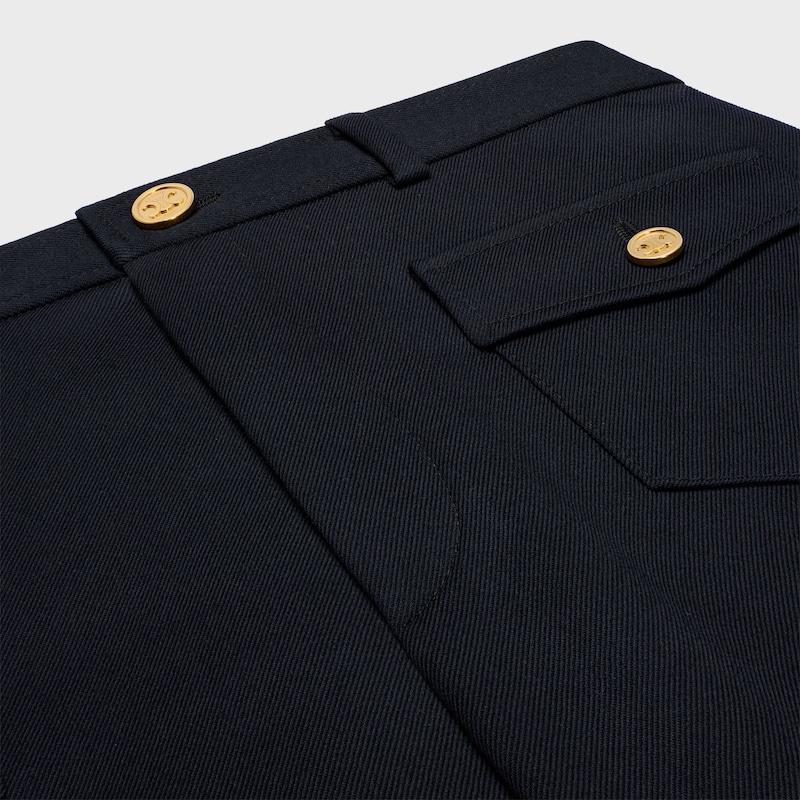 pantalon en laine à diagonale