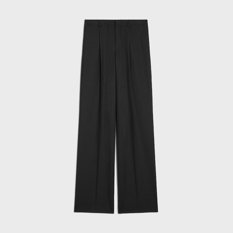pantalon sorbonne en laine rayée