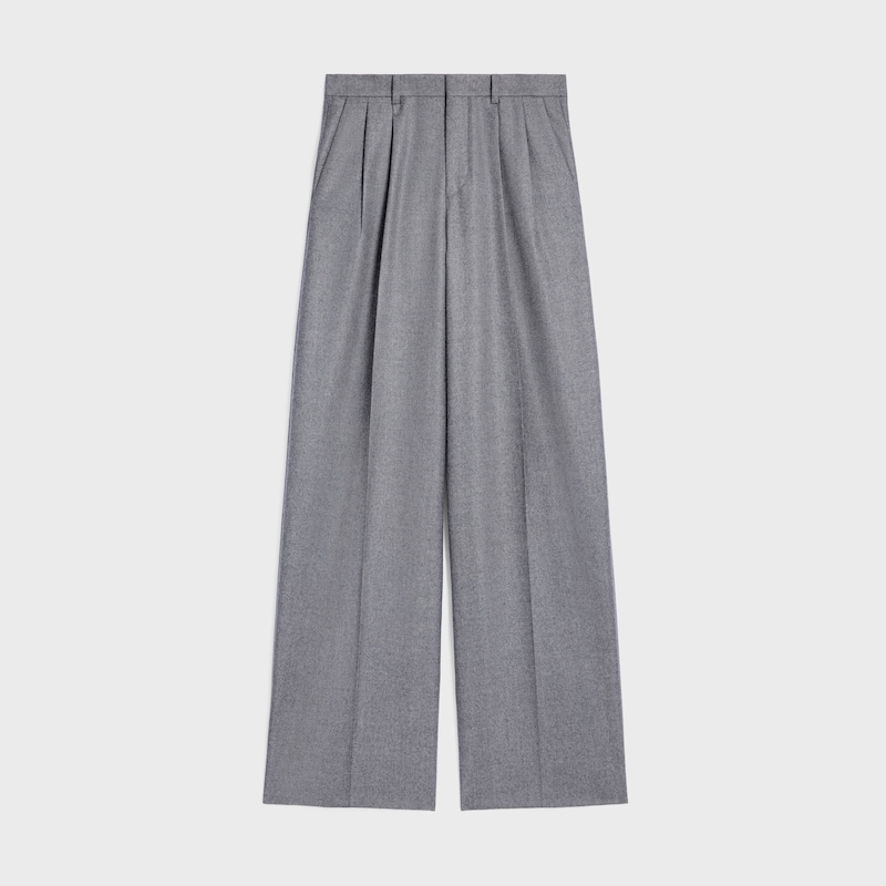 pantalon plissé en flanelle de cachemire