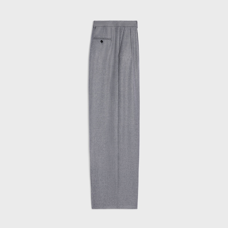 pantalon plissé en flanelle de cachemire