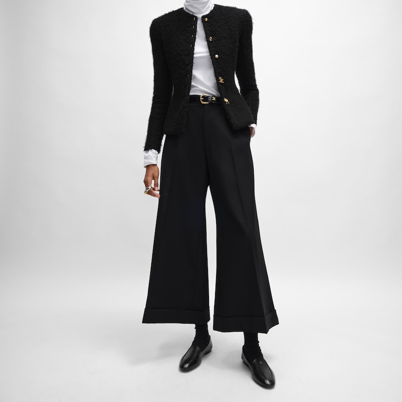 pantalon de docks en gabardine de laine