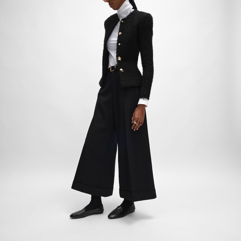 pantalon de docks en gabardine de laine