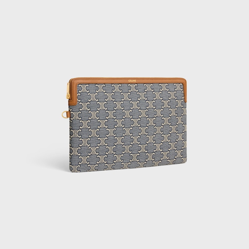 petite pochette avec bandouliÈre cuir triomphe en jacquard triomphe all over