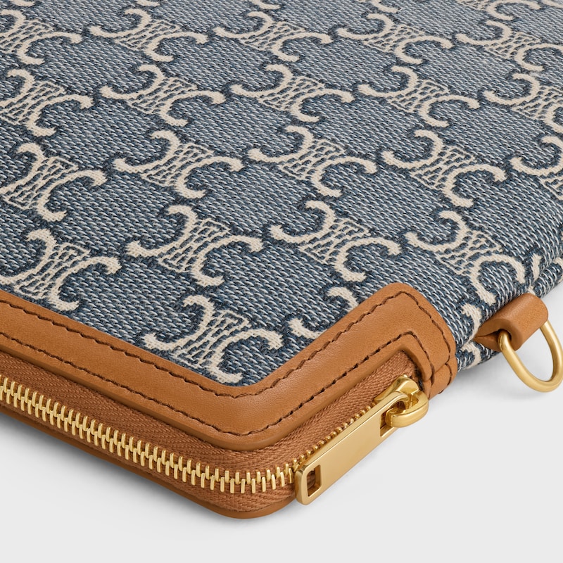petite pochette avec bandouliÈre cuir triomphe en jacquard triomphe all over