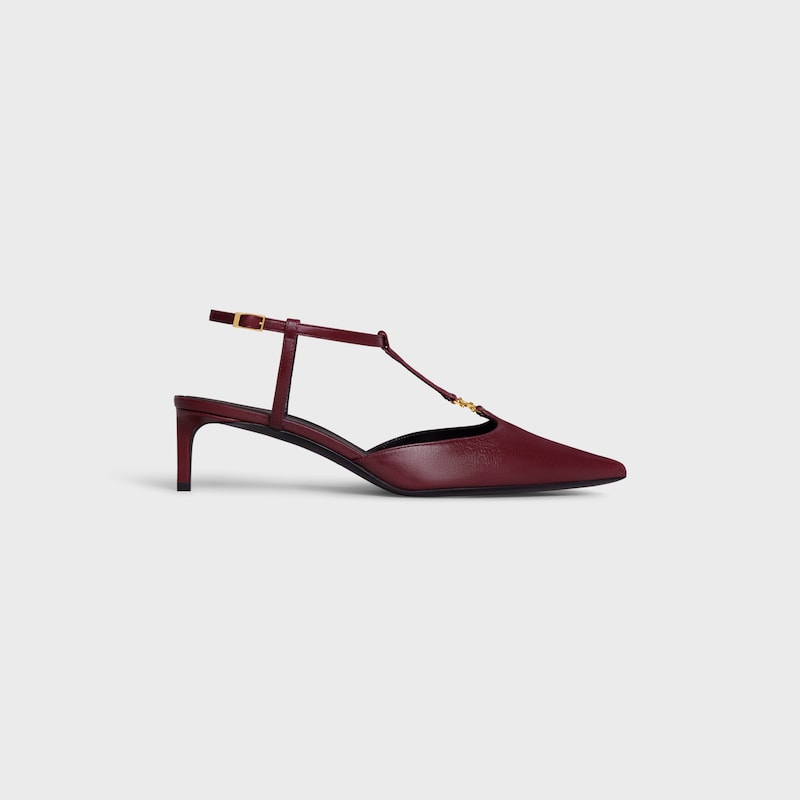 escarpins celine kitten à bride en t en cuir dagneau