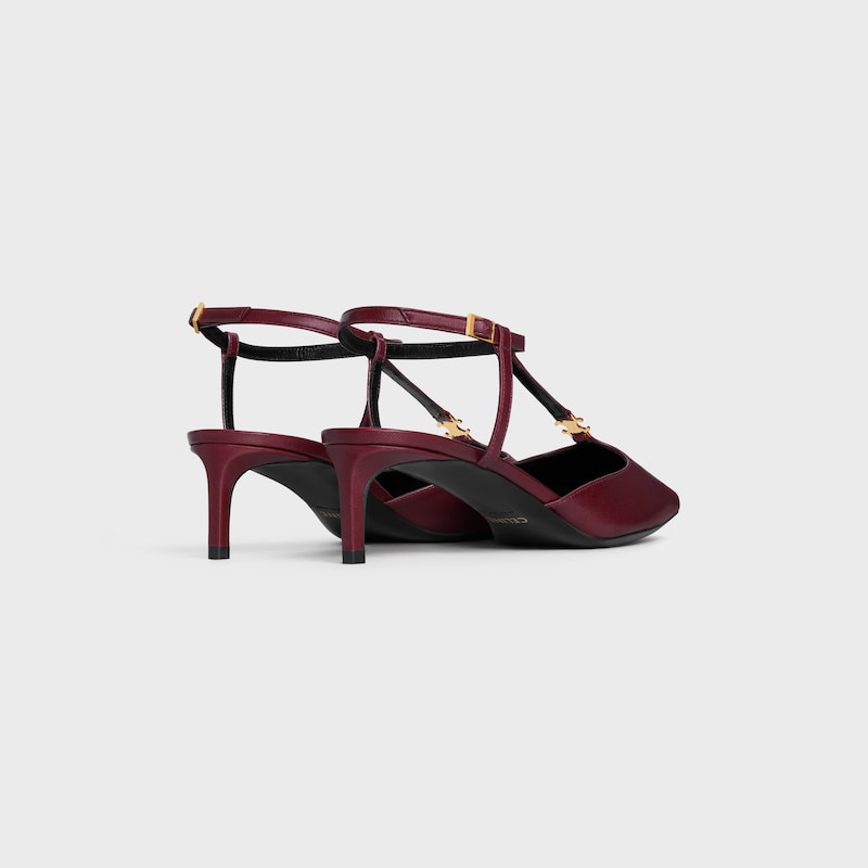 escarpins celine kitten à bride en t en cuir dagneau